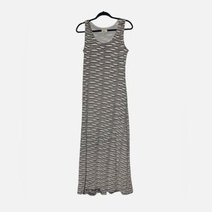 ECI New York Sleeveless Grey and White Maxi Dress women’s XL 16 18